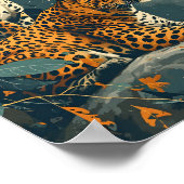 ヒョウのジャングル:ヴィンテージ ポスター (角)