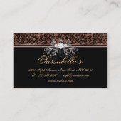 ヒョウのジュエリーの名刺の王冠ブラウン 名刺 (裏面)