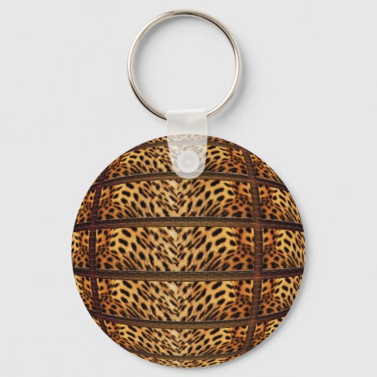 ヒョウのスキンキーホルダーとキーリング キーホルダー (正面)