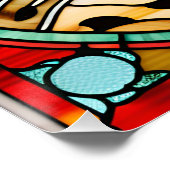 ヒョウのステンドグラス ポスター (コーナー)