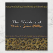 ヒョウのスパークルシークインズグラムシックなワインラベル ワインラベル (シングルラベル)