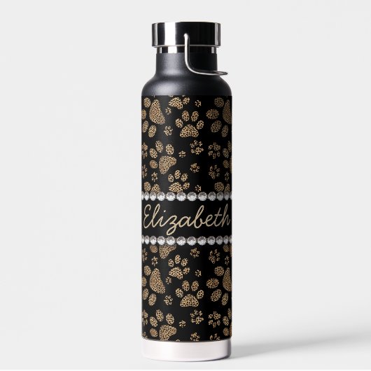 ヒョウのスポットの足はライン石のウォーターボトルを印刷 ウォーターボトル (左面)