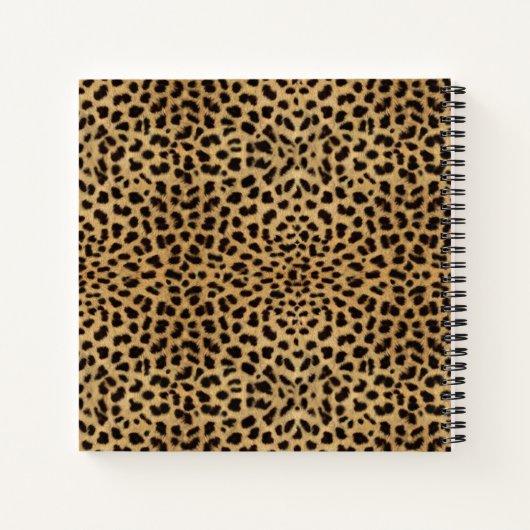 ヒョウのスポットスキンプリント個人設定 ノートブック (裏面)