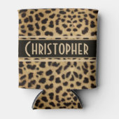 ヒョウのスポットスキンプリント パーソナライズされた 缶クーラー (正面)