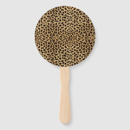 ヒョウのスポット金ゴールドグリッターライン岩 ハンドファン (裏面)