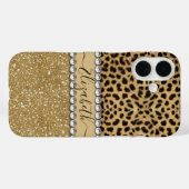 ヒョウのスポット ゴールド ギラギラ ラインストーン 写真印刷 Case-Mate iPhoneケース (裏面 (横))