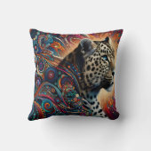 ヒョウのスリルはっきりした:枝と鳥 クッション (裏面)