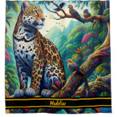 ヒョウのセレニティ:トロピはっきりしたカルデザイン シャワーカーテン (正面)