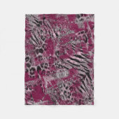 ヒョウのタイガーグレーBurgundy斑点のある動物の皮膚。 フリースブランケット (正面)