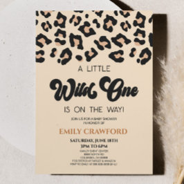 ヒョウのチーズプリントワイルドワンベビーシャワー 招待状