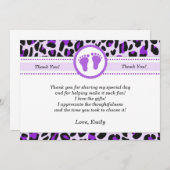 ヒョウのチータのサンキューカードの紫色 サンキューカード (正面/裏面)