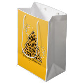 ヒョウのチータクリスマスツリーステッカー ミディアムペーパーバッグ (正面アングル)