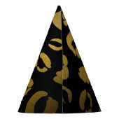 ヒョウのチータブラック金ゴールドジャングルバースデーパーティー パーティーハット (裏面)