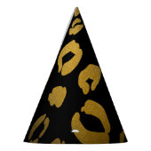 ヒョウのチータブラック金ゴールドジャングルバースデーパーティー パーティーハット (左)