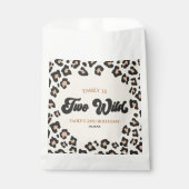 ヒョウのチータプリント2野生2番目の誕生日パーティー フェイバーバッグ (正面)