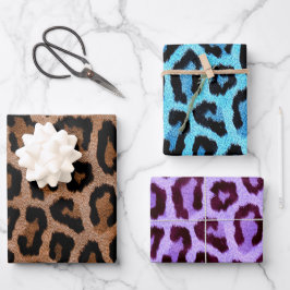 ヒョウのチーター動物の毛皮のプリントパターン ラッピングペーパーシート