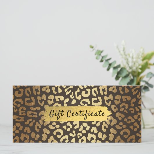 ヒョウのチーター動物の皮膚のプリントギフト証明書 (スタンド正面)