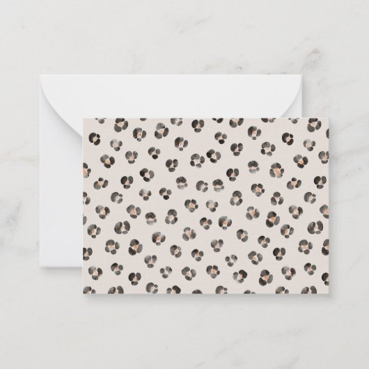 ヒョウのチーター野生動物の皮膚パターン ノートカード (裏面)