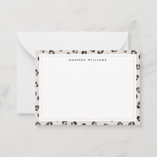 ヒョウのチーター野生動物の皮膚パターン ノートカード (正面)