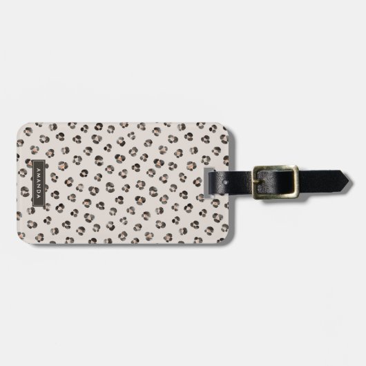 ヒョウのチーター野生動物の皮膚パターン ラゲッジタグ (正面横)