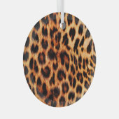 ヒョウのテクスチャ、アフリカの動物のシームレスなパターン。 ガラスオーナメント (正面右)