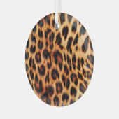 ヒョウのテクスチャ、アフリカの動物のシームレスなパターン。 ガラスオーナメント (正面左)