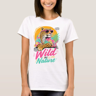 ヒョウのトロピカルグラフィックシャツ Wild by Nature Tシャツ
