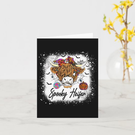 ヒョウのハロウィーンカウカボンプキンハイフ不気味ァー1 カード (黄色い花)