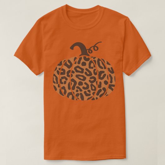 ヒョウのハロウィーンカボチャ Tシャツ (デザイン正面)