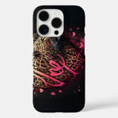 ヒョウのハート ラブ落書きアート Case-Mate iPhoneケース (裏面)