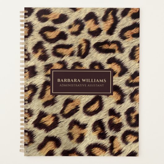 ヒョウのヒョウの茶色の斑点 プランナー手帳 (正面)