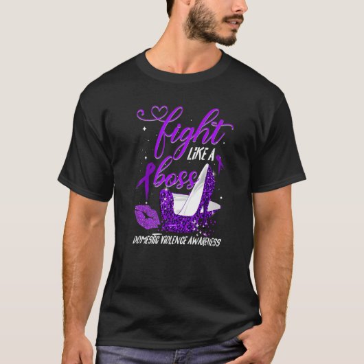 ヒョウのヒールは家庭内暴力のようにボスする Tシャツ (正面)