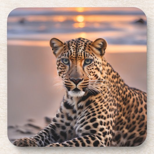 ヒョウのビーチ コースター (正面)