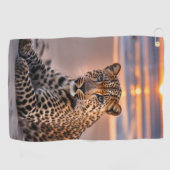 ヒョウのビーチ ゴルフタオル (横)