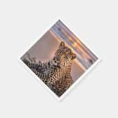ヒョウのビーチ スタンダードカクテルナプキン (角)