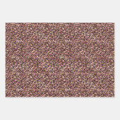 ヒョウのピンクと金ゴールドのジャングルパターン ラッピングペーパーシート (正面3)