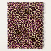 ヒョウのピンクと金ゴールド プランナー手帳 (裏面)