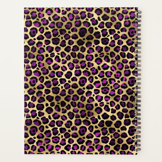 ヒョウのピンクと金ゴールド プランナー手帳 (裏面)