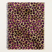 ヒョウのピンクと金ゴールド プランナー手帳 (正面)
