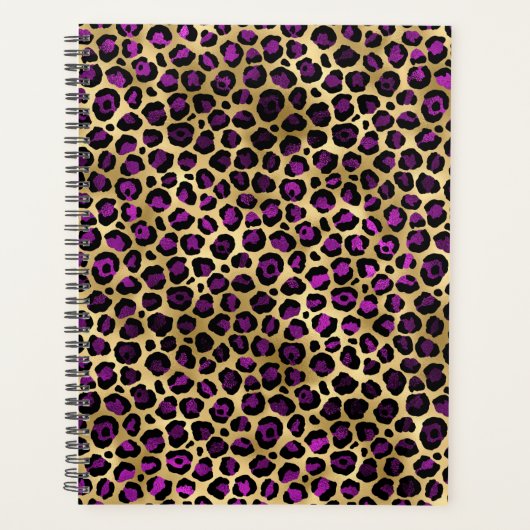 ヒョウのピンクと金ゴールド プランナー手帳 (正面)