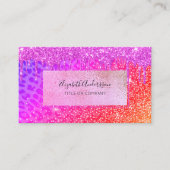 ヒョウのピンクの紫のグリッターは黄金を滴らせる 名刺 (正面)