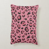 ヒョウのピンク動物のイラストレーション アクセントクッション (裏面(縦))