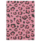 ヒョウのピンク動物のイラストレーション クリップボード (裏面)