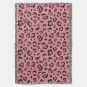 ヒョウのピンク動物のイラストレーション スローブランケット (正面縦)