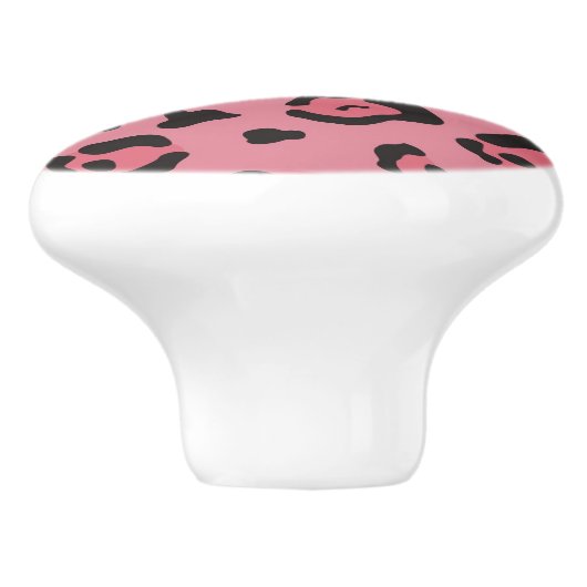 ヒョウのピンク動物のイラストレーション セラミックノブ (側面)