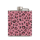 ヒョウのピンク動物のイラストレーション フラスク (裏面)
