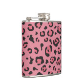 ヒョウのピンク動物のイラストレーション フラスク (右)