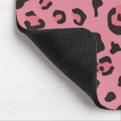 ヒョウのピンク動物のイラストレーション マウスパッド (コーナー)