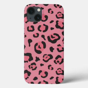 ヒョウのピンク動物のイラストレーション iPhone 13ケース