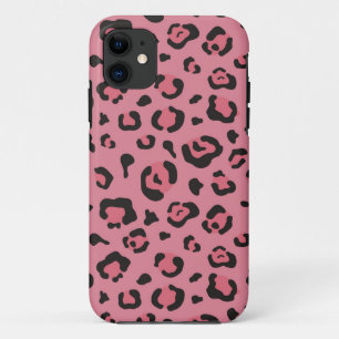 ヒョウのピンク動物のイラストレーション iPhone 11 ケース